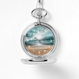 Gepersonaliseerde Beach Scene Clock Horloge