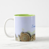 Gepersonaliseerde Beach Shells, Palm Trees Coffee Tweekleurige Koffiemok (Links)