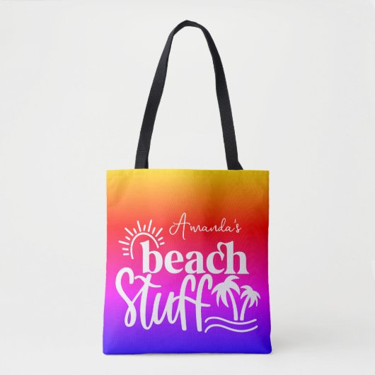 Gepersonaliseerde "Beach stuff" Tote Bag (Voorkant)