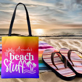 Gepersonaliseerde "Beach stuff" Tote Bag