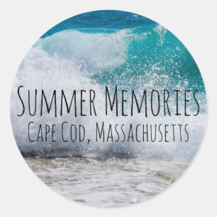 Gepersonaliseerde Beach Summer Memories Envelope S Ronde Sticker