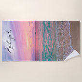 Gepersonaliseerde Beach Sunset Strandlaken (Voorkant)