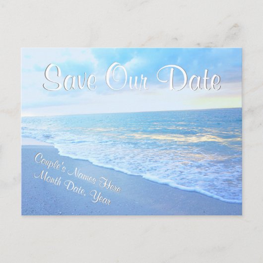 Gepersonaliseerde Beach Wedding Save the Date Brie Aankondigingskaart (Voorkant)