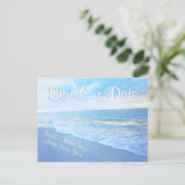 Gepersonaliseerde Beach Wedding Save the Date Brie Aankondigingskaart (Staand voorkant)
