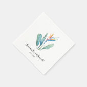 Gepersonaliseerde Beach Wedding Tropisch Thema Servet (Hoek)