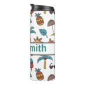 Gepersonaliseerde beachy drink tumbler thermosbeker (Geroteerd rechts)