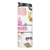 Gepersonaliseerde beachy drink tumbler thermosbeker (Geroteerd rechts)