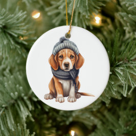 Gepersonaliseerde Beagle Dog Art Keramisch Ornament