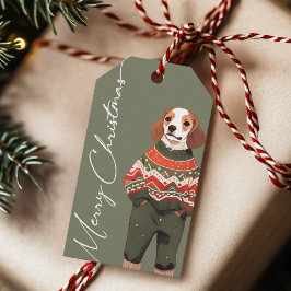 Gepersonaliseerde Beagle Dog Holiday Gift Label Cadeaulabel