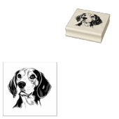 Gepersonaliseerde Beagle Dog Zwart-wit Rubberstempel (Gestempeld)