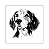 Gepersonaliseerde Beagle Dog Zwart-wit Rubberstempel (Afrduk)