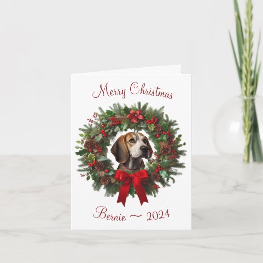Gepersonaliseerde Beagle Merry Christmas Wenskaart Kaart (Voorkant)