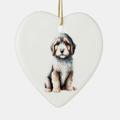 Gepersonaliseerde Bearded Collie Puppy Keramisch Ornament (Rechts)