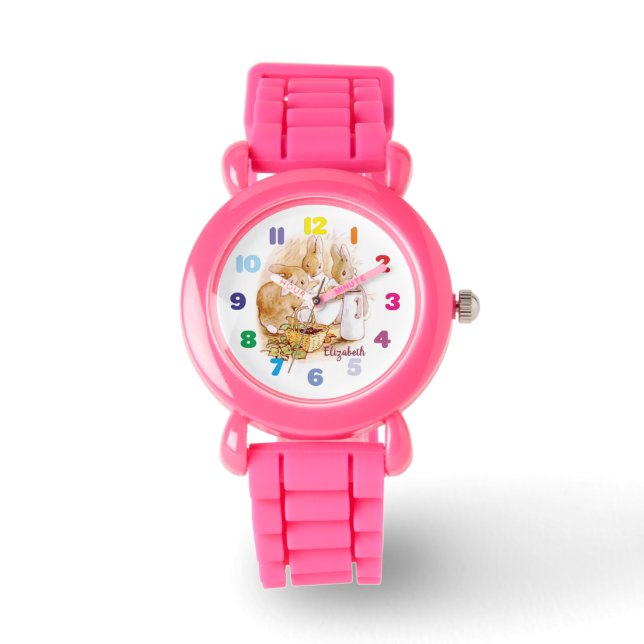 Gepersonaliseerde Beatrix Potter Konijnen Meisjes  Horloge (Voorkant)