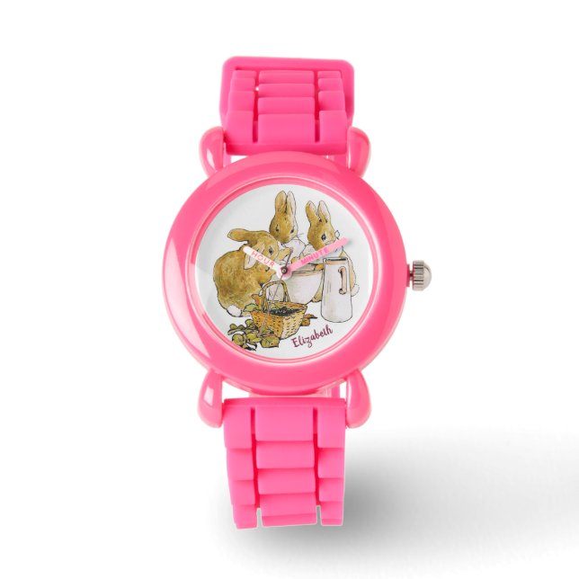 Gepersonaliseerde Beatrix Potter Konijnen Meisjes Horloge (Voorkant)