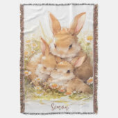 Gepersonaliseerde Beatrix Potter stijl konijntjes Deken (Voorkant Verticaal)