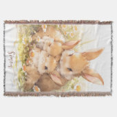 Gepersonaliseerde Beatrix Potter stijl konijntjes Deken (Voorkant)