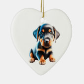 Gepersonaliseerde Beauceron Puppy Keramisch Ornament (Rechts)