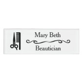 Gepersonaliseerde Beautician Beauty Salon Naam Tag (Voorkant)