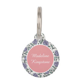 Gepersonaliseerde Beauty Beast Garden Roos Paars Huisdierpenning