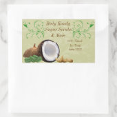 Gepersonaliseerde Beauty Business Kokosnoot Scroll Rechthoekige Sticker (Tas)