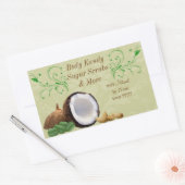 Gepersonaliseerde Beauty Business Kokosnoot Scroll Rechthoekige Sticker (Envelop)