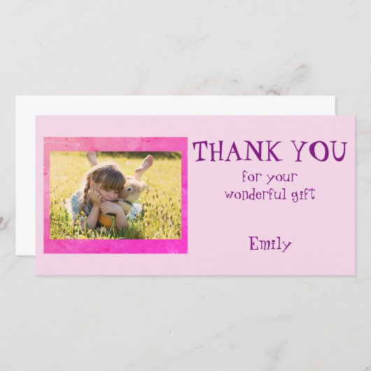 Gepersonaliseerde Bedank Foto Bedankkaart (Voorkant / Achterkant)