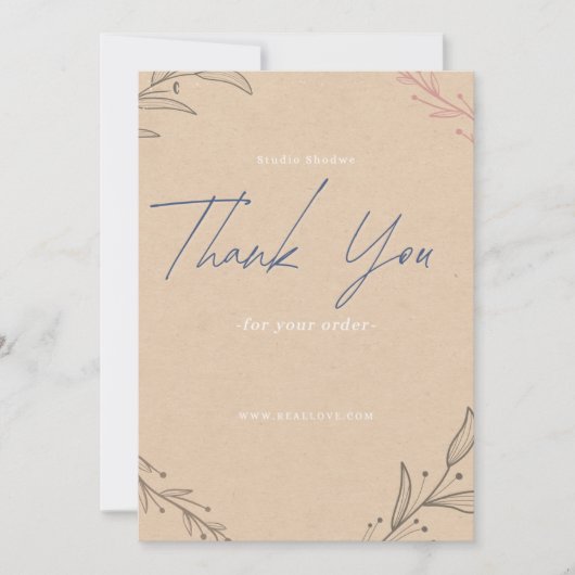 Gepersonaliseerde bedankbriefje met aangepast beri bedankkaart (Voorkant)