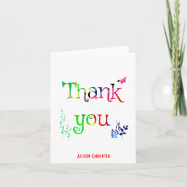 Gepersonaliseerde bedankbriefjes, Rainbow Letters Bedankkaart