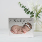 Gepersonaliseerde bedankfoto Geboorteaankondiging Briefkaart (Staand voorkant)