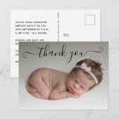 Gepersonaliseerde bedankfoto Geboorteaankondiging Briefkaart (Voorkant / Achterkant)