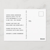 Gepersonaliseerde bedankfoto Geboorteaankondiging Briefkaart (Achterkant)