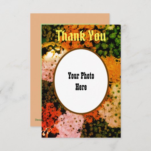 Gepersonaliseerde bedankkaart: Floral Bedankkaart (Voorkant / Achterkant)