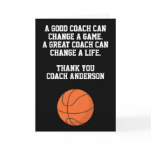 Gepersonaliseerde bedankkaart voor basketbalcoach 