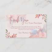 Gepersonaliseerde bedankkaart voor klant visitekaartje (Voorkant)