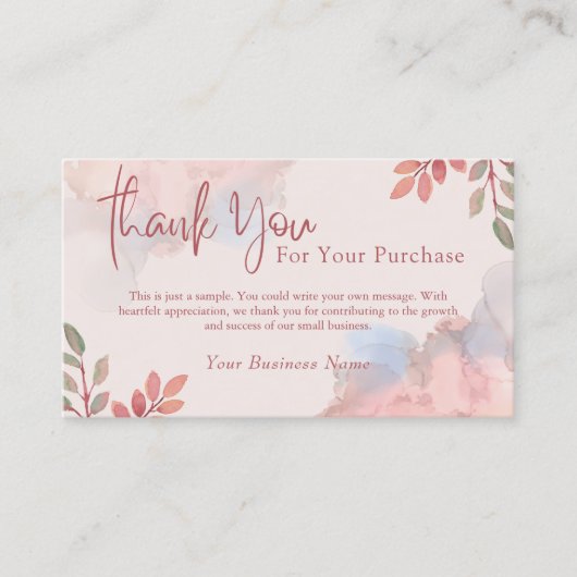 Gepersonaliseerde bedankkaart voor klant visitekaartje (Voorkant)