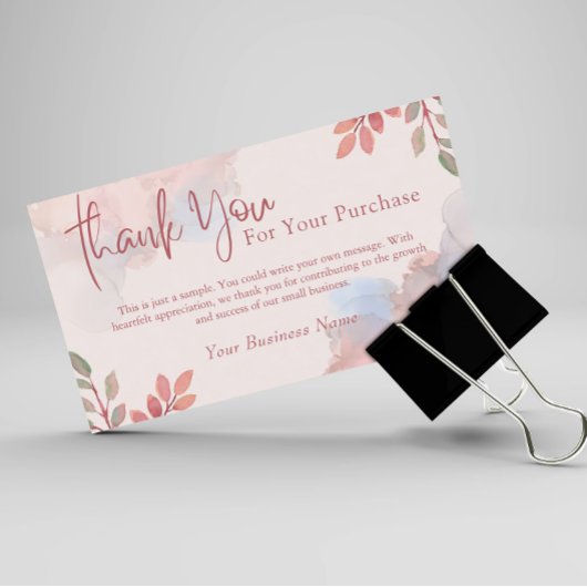 Gepersonaliseerde bedankkaart voor klant visitekaartje