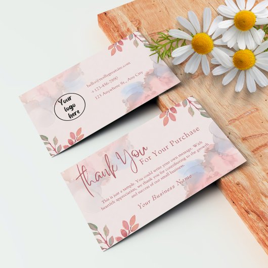 Gepersonaliseerde bedankkaart voor klant visitekaartje