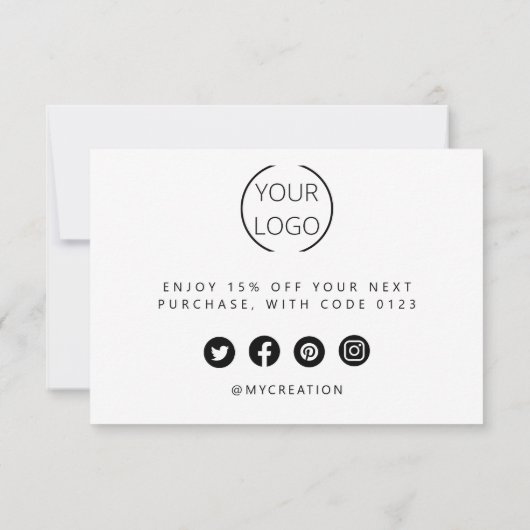 Gepersonaliseerde bedankkaarten Professional Bedankkaart (Achterkant)