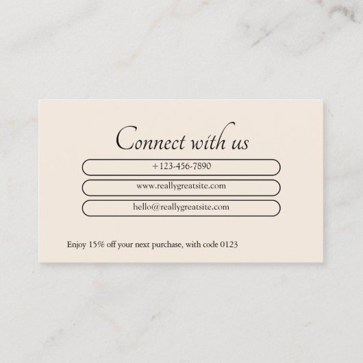 Gepersonaliseerde bedankkaarten Professional Visitekaartje (Achterkant)