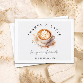 Gepersonaliseerde Bedankt een latte Verwijsbedankj Briefkaart
