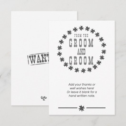 Gepersonaliseerde Bedankt van de Groom en de Groom (Voorkant / Achterkant)