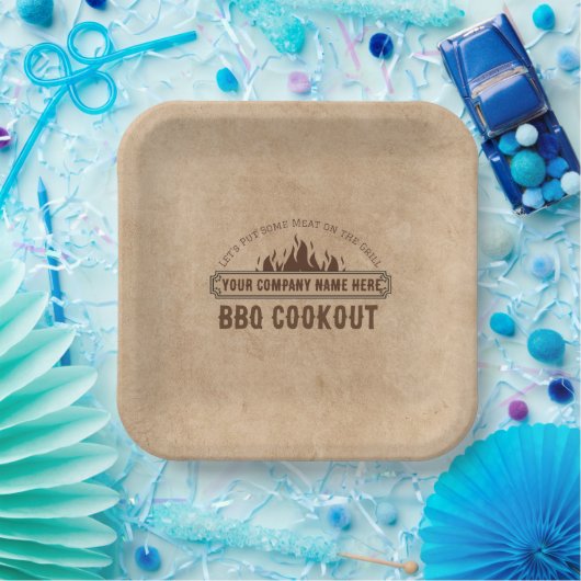 Gepersonaliseerde Bedrijf BBQ Papier Borden Papieren Bordje (Feest)