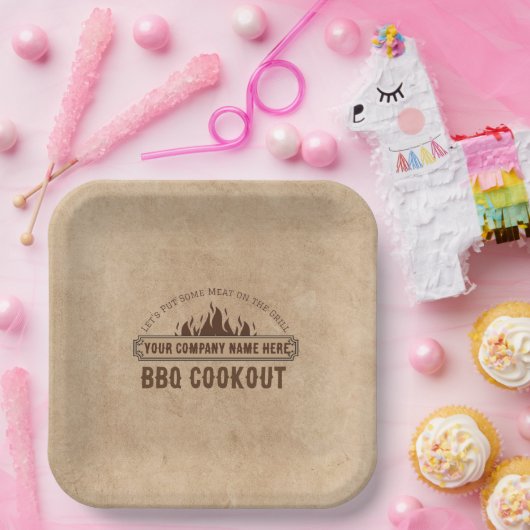 Gepersonaliseerde Bedrijf BBQ Papier Borden Papieren Bordje (Feest)