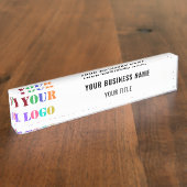Gepersonaliseerde Bedrijf Logo Business Desk Naam  Naambordje (Zijkant)