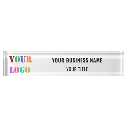 Gepersonaliseerde Bedrijf Logo Business Desk Naam  Naambordje (Voorkant)