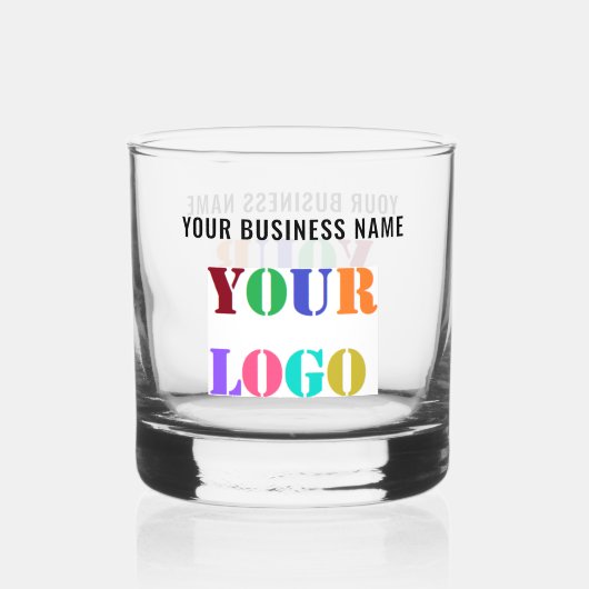 Gepersonaliseerde Bedrijf Logo en aangepaste tekst Whisky Glas (Voorkant)