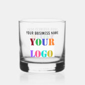 Gepersonaliseerde Bedrijf Logo en aangepaste tekst Whisky Glas (Achterkant)