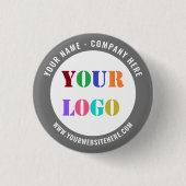 Gepersonaliseerde bedrijf Logo en tekst Button voo (Voorkant)