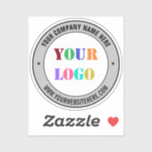 Gepersonaliseerde Bedrijf Logo en Tekst Ronde Stic Sticker (Vel)